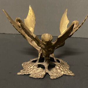 Vintage Brass Cherub Bowl Holder 1800’s
